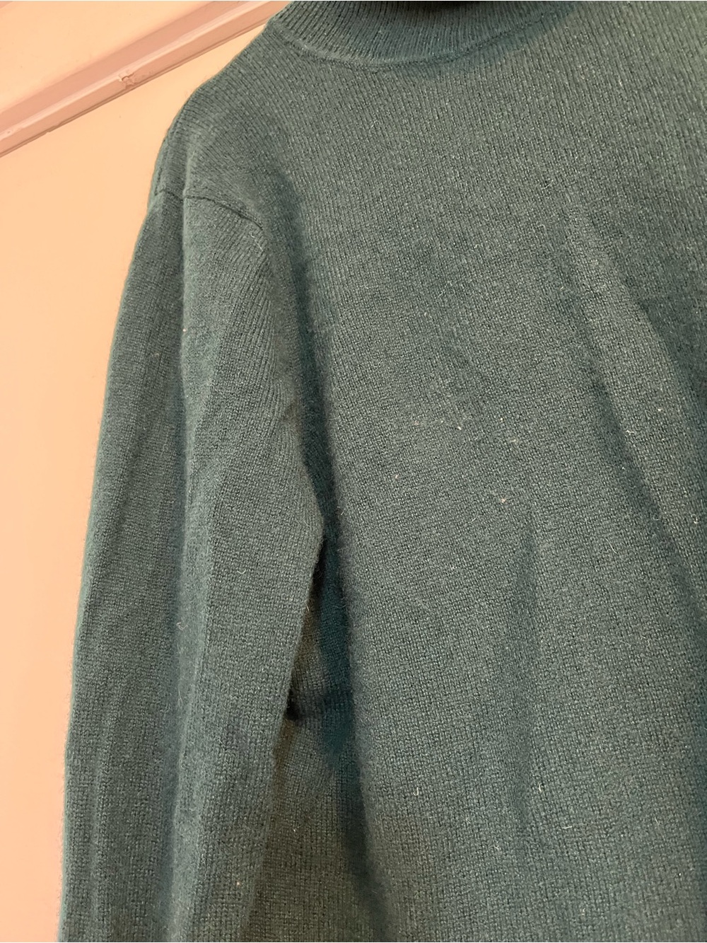 Charter Club Luxury Dark Green Turtleneck Sweater Cashmere XL USED - Picture 3 of 4